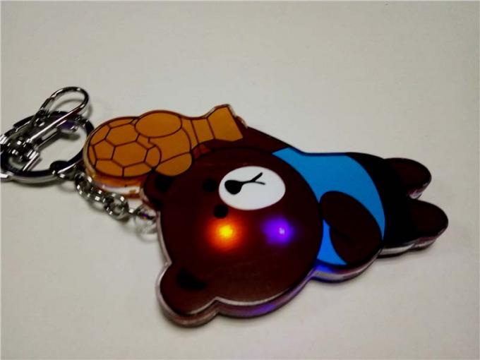 Popular Mini 3D soft PVC/Magic silicone LED Bear Key chain/ Key Ring