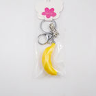 Promotion Plastic Simulate Fruit Flashing Yellow Banana LED Keychain Light Key Rings