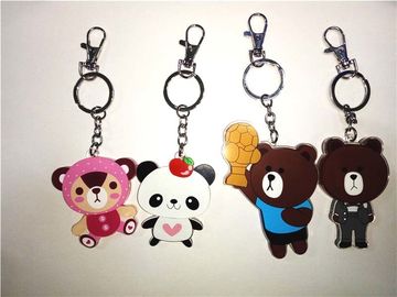 Popular Mini 3D soft PVC/Magic silicone LED Bear Key chain/ Key Ring