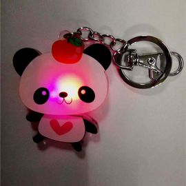 Popular Mini 3D soft PVC/Magic silicone LED Bear Key chain/ Key Ring