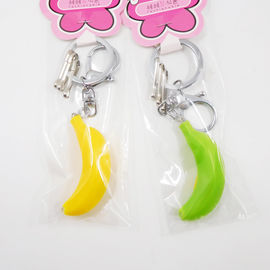 Promotion Plastic Simulate Fruit Flashing Yellow Banana LED Keychain Light Key Rings