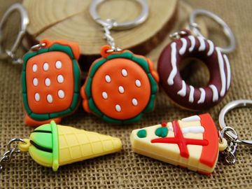 Promotion Soft PVC Cookies Shaped Decoration Keyrings/ Keychain