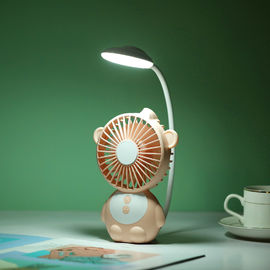 New design cartoon ELF monkeyPortable Handheld Electric LED Mini Fan desklamp with USB Cable