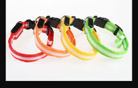 Adjustable Rechargeable Nylon Pets Safety Pet Dog Collar necklace with LED flashing light
