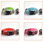 Durable leopard print dog cat safety LED light glow flashing nylon pet necklace collar supplies