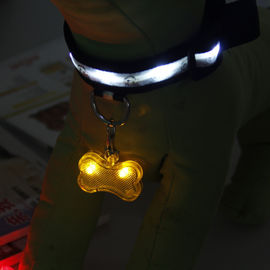 PET LED flashing collar necklace Buckle Safety Night Light bone dog ID tag Pendant