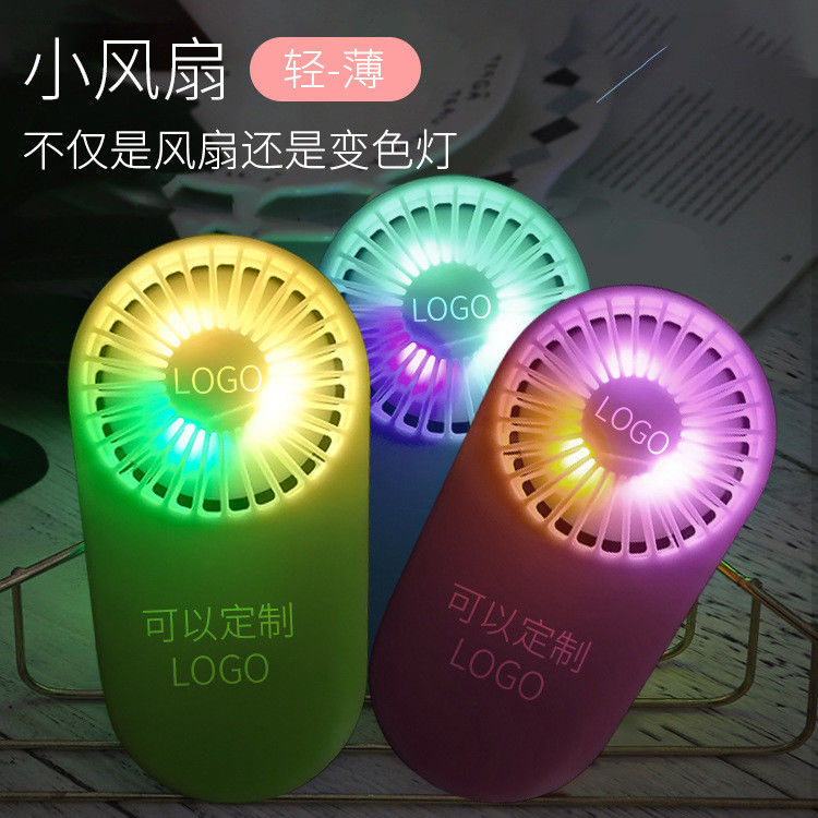 Ultra thin Portable USB pocket LED handly mini fan rechargeable hand hold fan with LED flashing