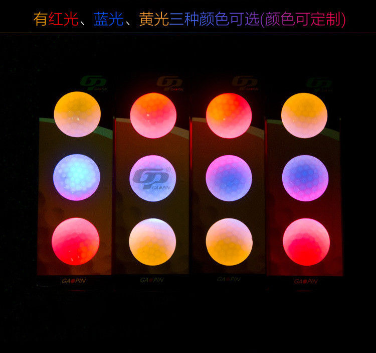 Customized Multi-Color LED golf balls electronic Reusable Luminous Night print LED flashing Golf ball